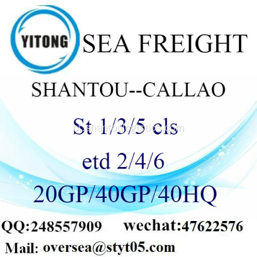 Shantou Porto Mar transporte de mercadorias para Callao